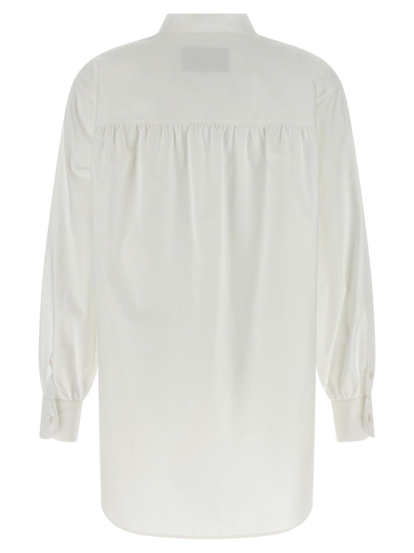 Shirt by Valentino Garavani for women in cotton white, featuring a nuanced and nuanced v-neck high-neck neckline for a sophisticated finish.