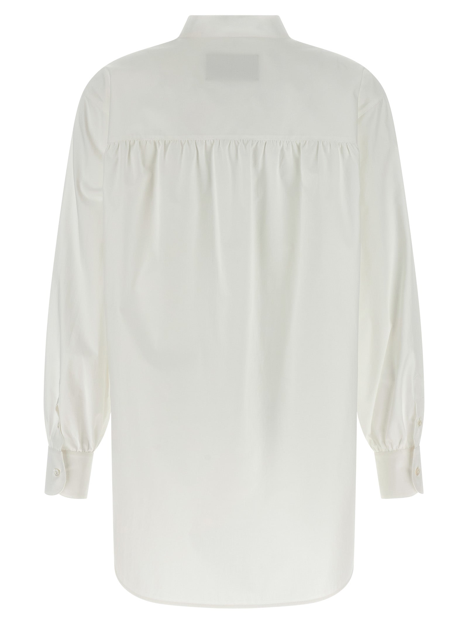 Shirt by Valentino Garavani for women in cotton white, featuring a nuanced and nuanced v-neck high-neck neckline for a sophisticated finish.