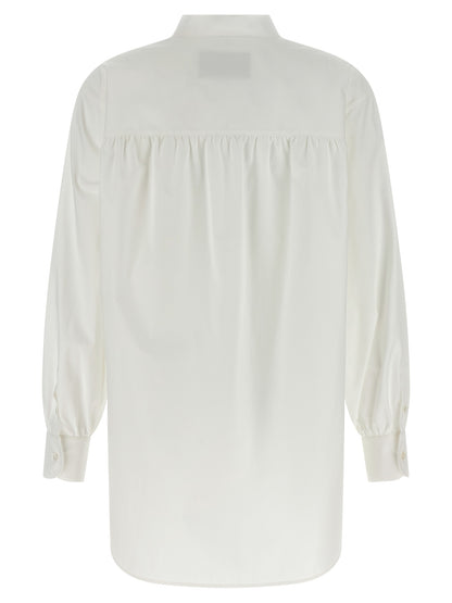 Shirt by Valentino Garavani for women in cotton white, featuring a nuanced and nuanced v-neck high-neck neckline for a sophisticated finish.