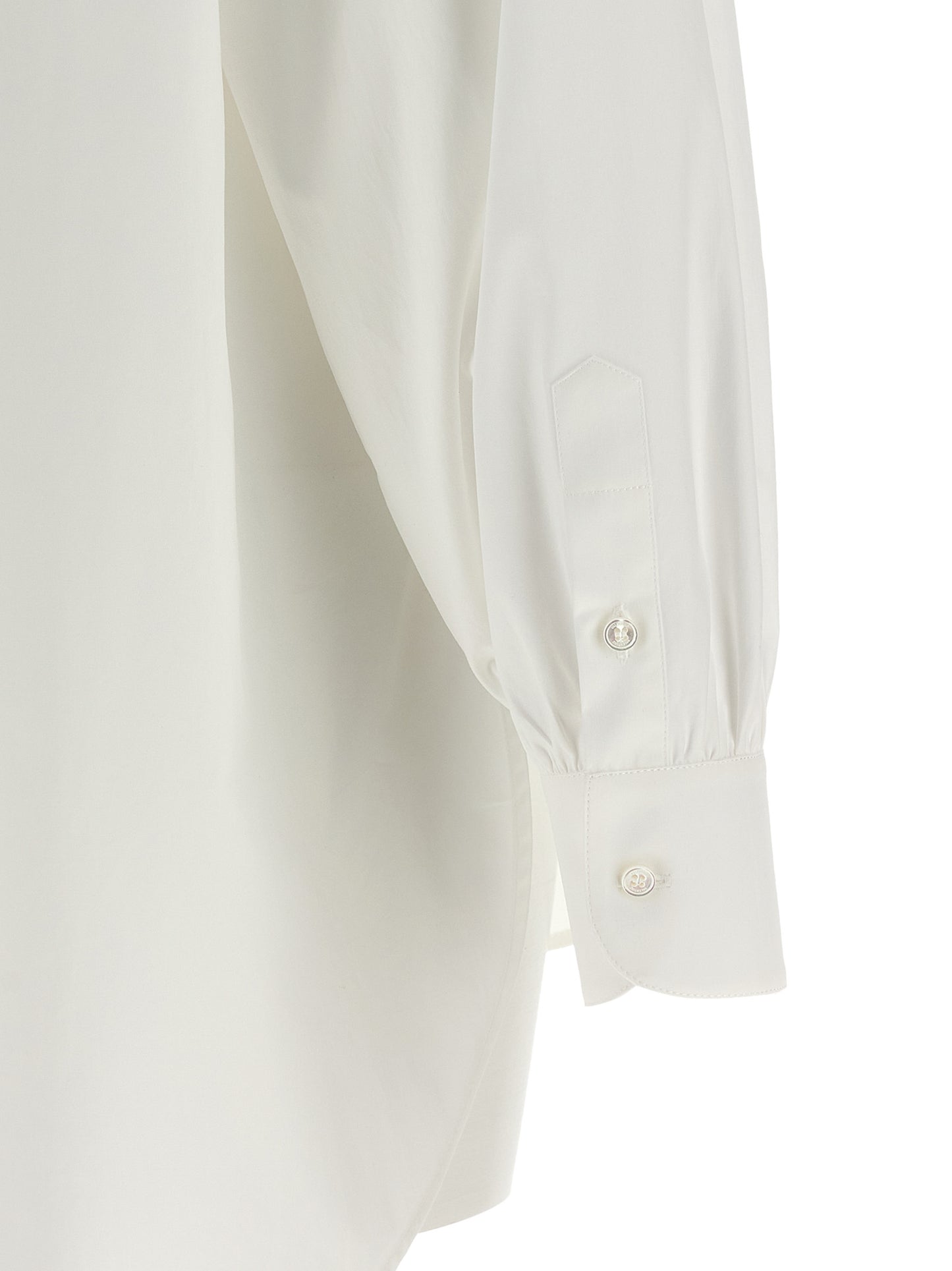 Shirt by Valentino Garavani for women in cotton white showcases a sharp silhouette, elegantly detailed with a sharp and sharp .
