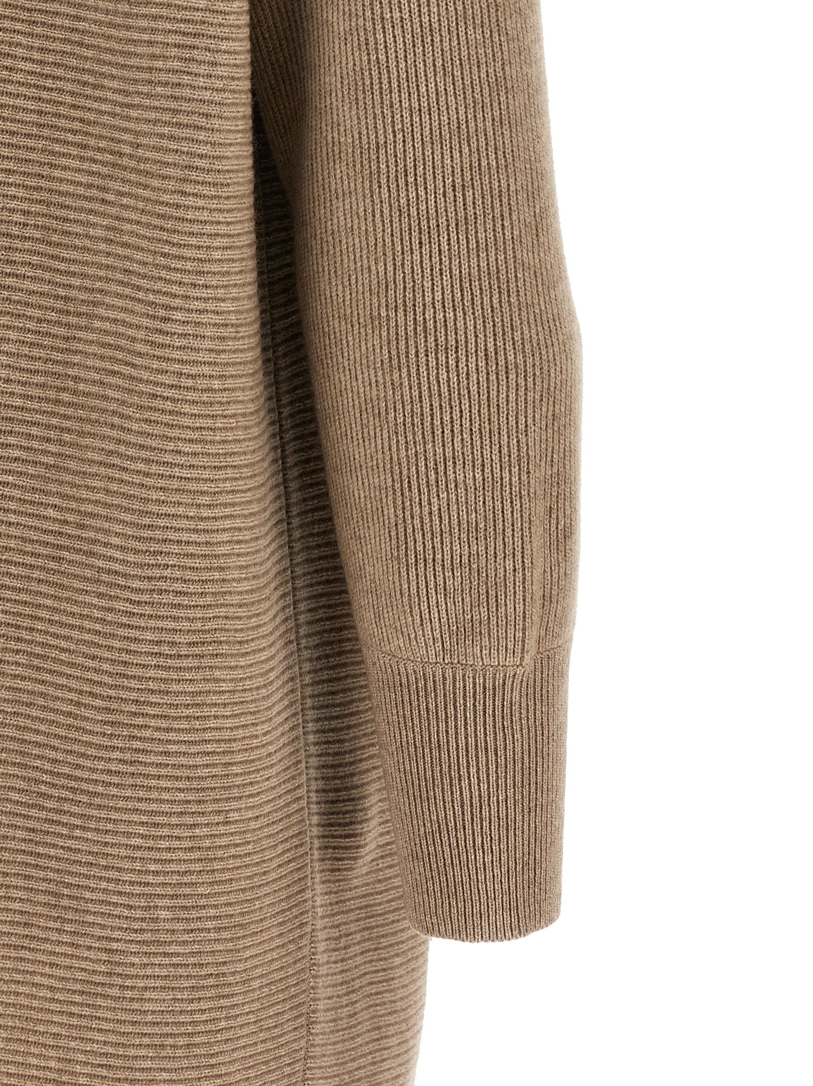 Dress by Brunello Cucinelli for women in silk cashmere virgin wool beige & patterned features an cute silhouette, detailed with a and that elegantly flows into a cute short mini.