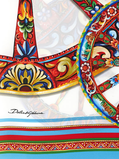 Scarf by Dolce & Gabbana for women in silk twill multicolor, patterned & print features a snug silhouette, perfectly showcasing the elegant drape and premium finish of the Silk Twill Scarf.