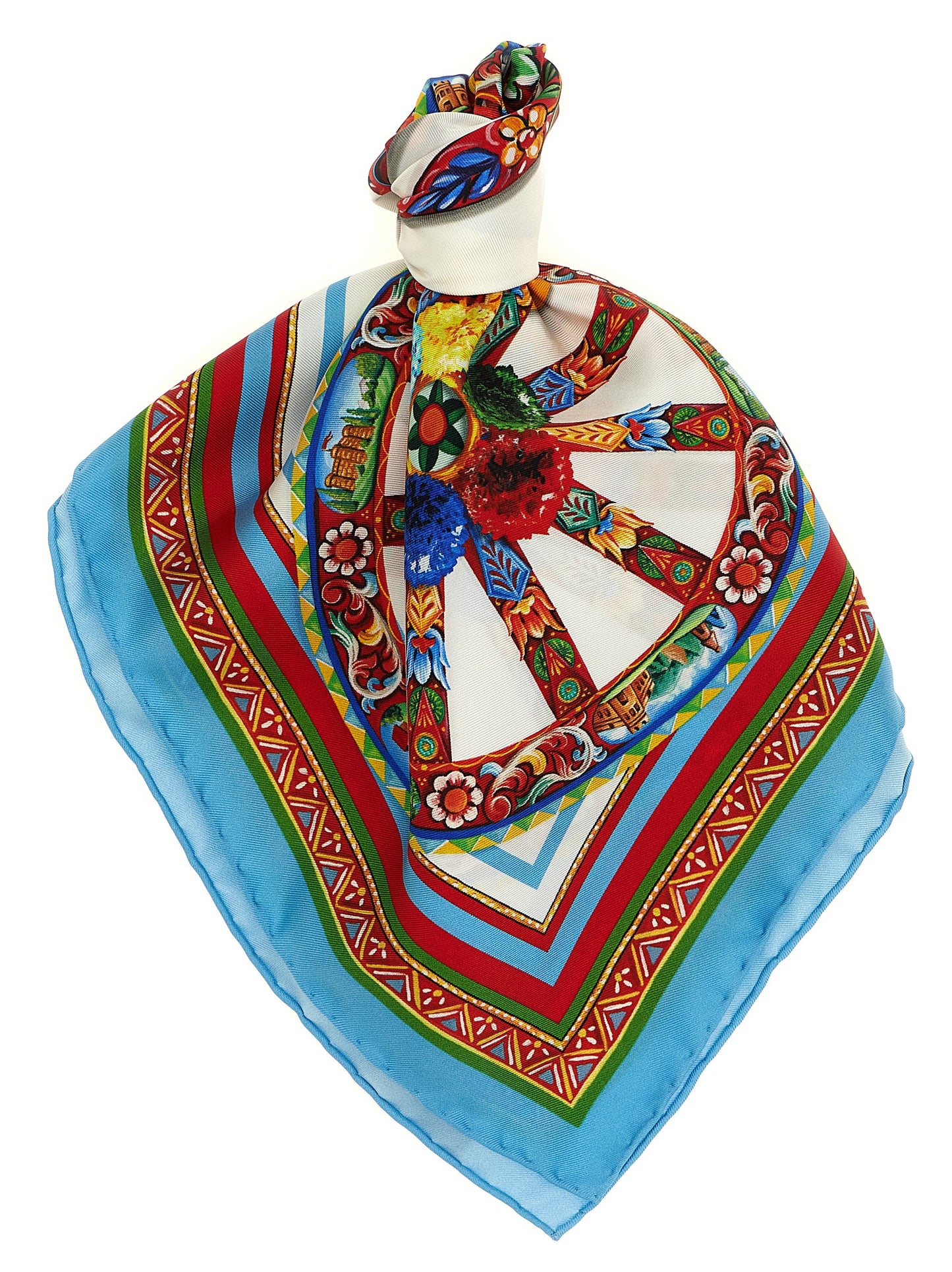 Scarf by Dolce & Gabbana for women in silk twill multicolor, patterned & print presents a cosy silhouette, artfully capturing the sophisticated design and premium aesthetic of the Silk Twill Scarf.