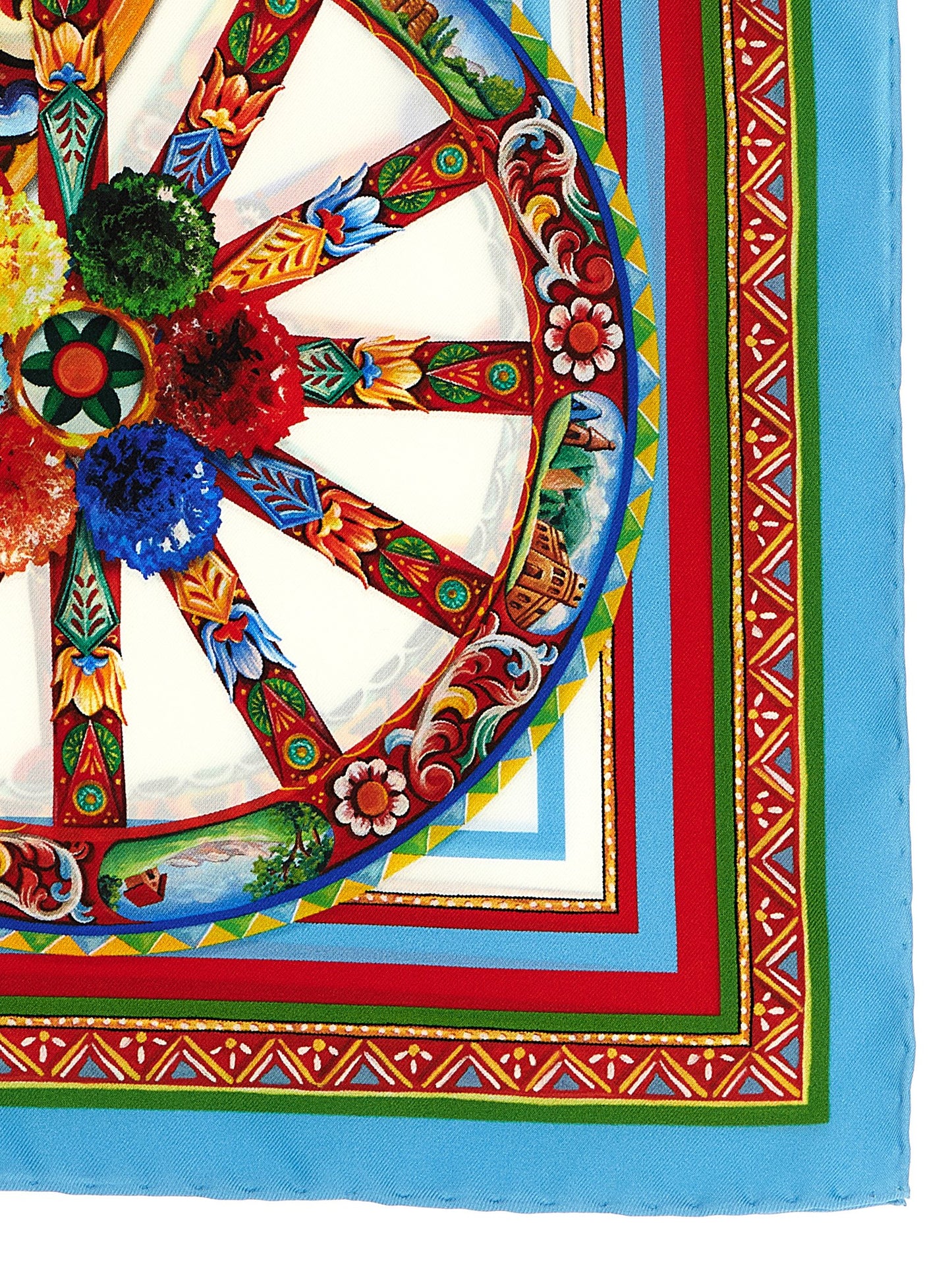 Scarf by Dolce & Gabbana for women in silk twill multicolor, patterned & print showcases a warm silhouette from the Silk Twill Scarf collection, offering a warm drape that exudes sophisticated luxury.