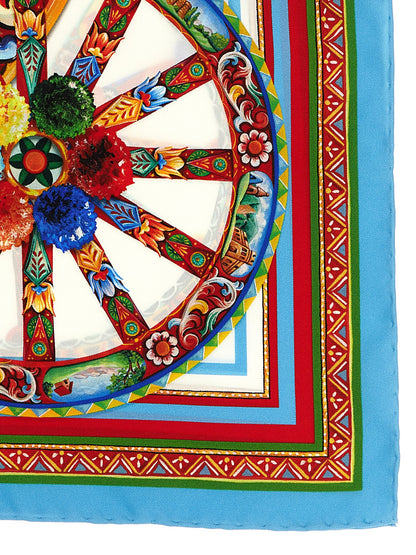 Scarf by Dolce & Gabbana for women in silk twill multicolor, patterned & print showcases a warm silhouette from the Silk Twill Scarf collection, offering a warm drape that exudes sophisticated luxury.