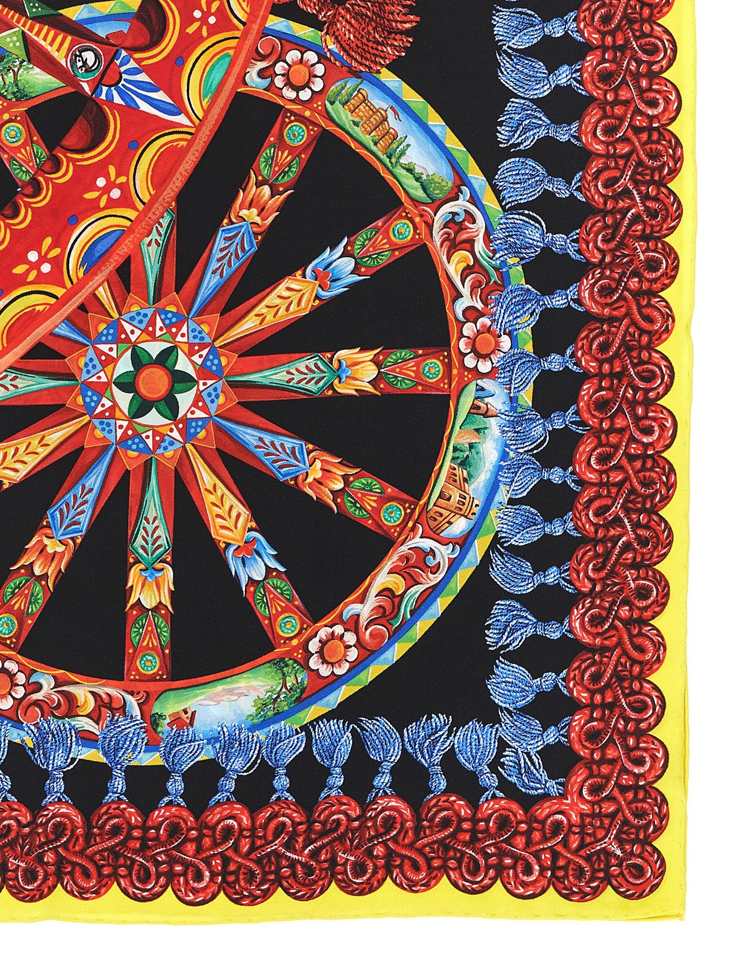 Scarf by Dolce & Gabbana for women in silk twill multicolor & print showcases a on trend silhouette, artfully capturing the on trend essence of the Silk Twill Wrap Scarf design with a sophisticated finish.