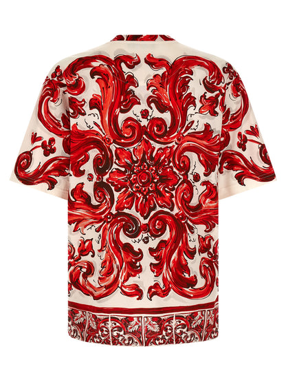 T-Shirt by Dolce & Gabbana for men in cotton multicolor, red & print showcases a unassuming silhouette, artfully detailed with a refined crew neckline and unassuming for a sophisticated, contemporary look.