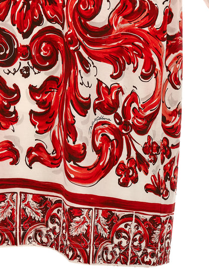 T-Shirt by Dolce & Gabbana for men in cotton multicolor, red & print showcases a dramatic silhouette, elegantly detailed with a dramatic crew neckline and for a truly dramatic finish.
