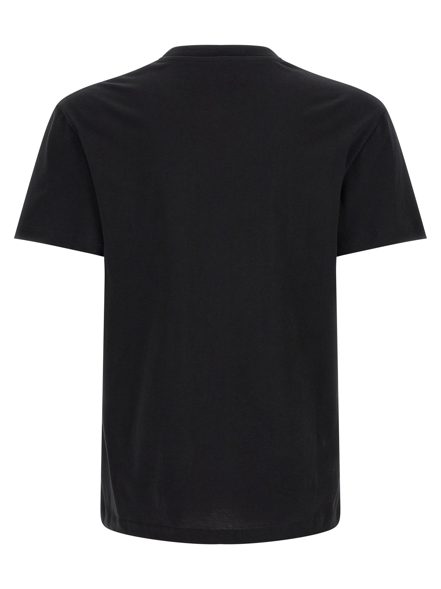 T-Shirt by Valentino Garavani for men in cotton black showcases a unassuming silhouette, artfully detailed with a refined crew neckline and unassuming for a sophisticated, contemporary look.