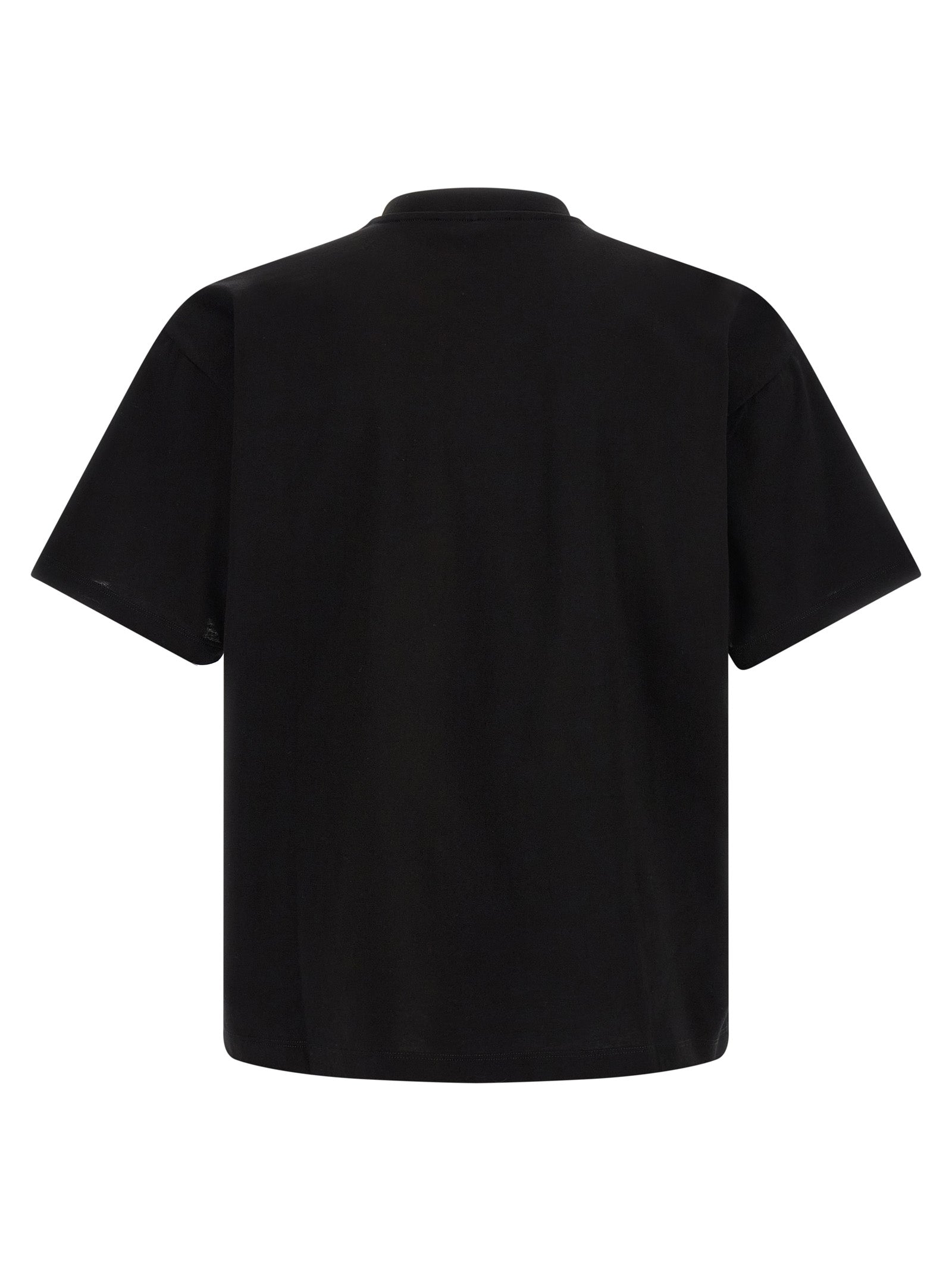 T-Shirt by Versace for men in cotton black features an edgy silhouette, meticulously detailed with a sophisticated and crew neckline for a truly edgy finish.