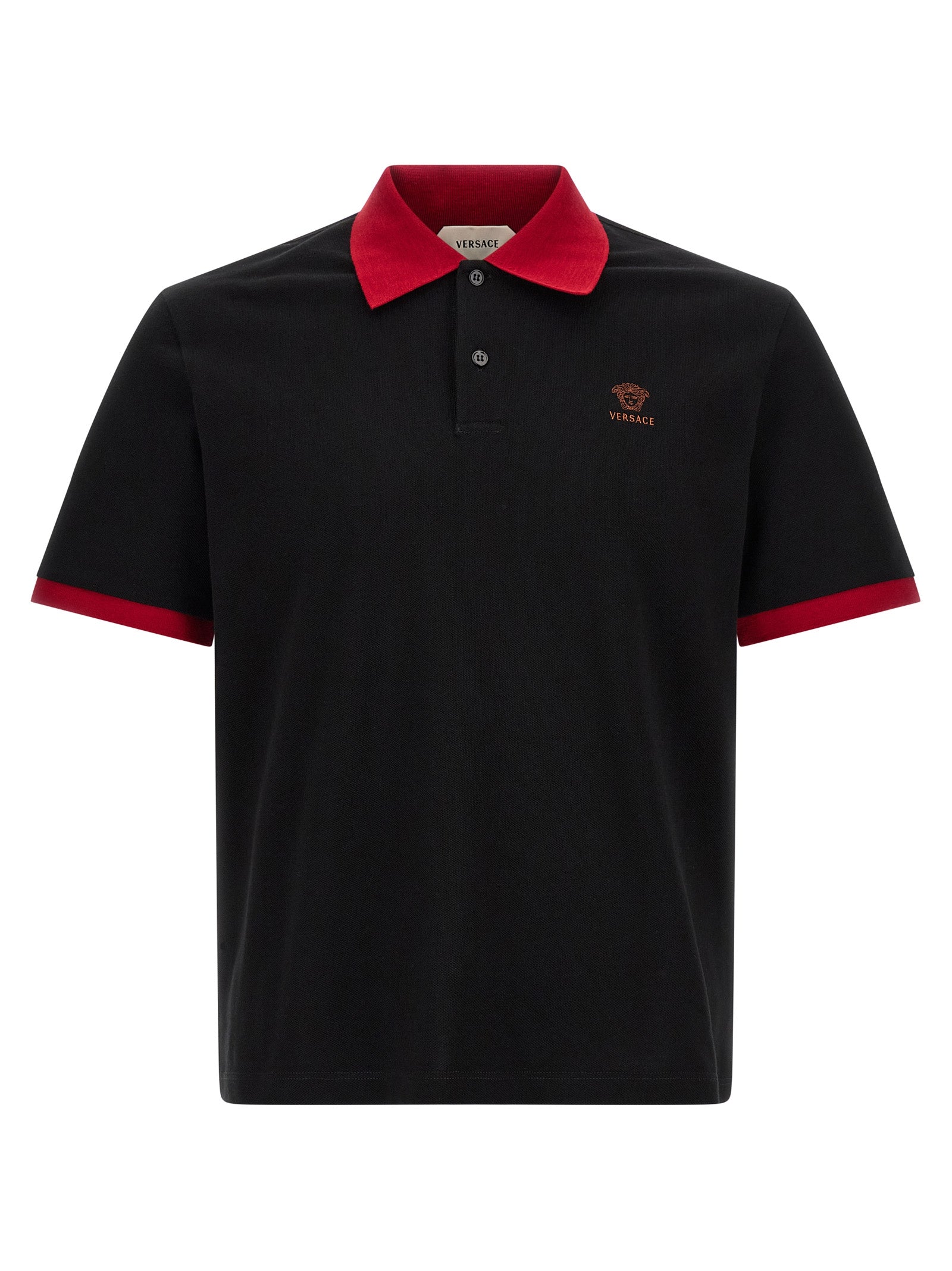 This Polo Shirt by Versace for men in cotton black presents a flawless silhouette, showcasing flawless detailing and a refined for a truly flawless aesthetic.