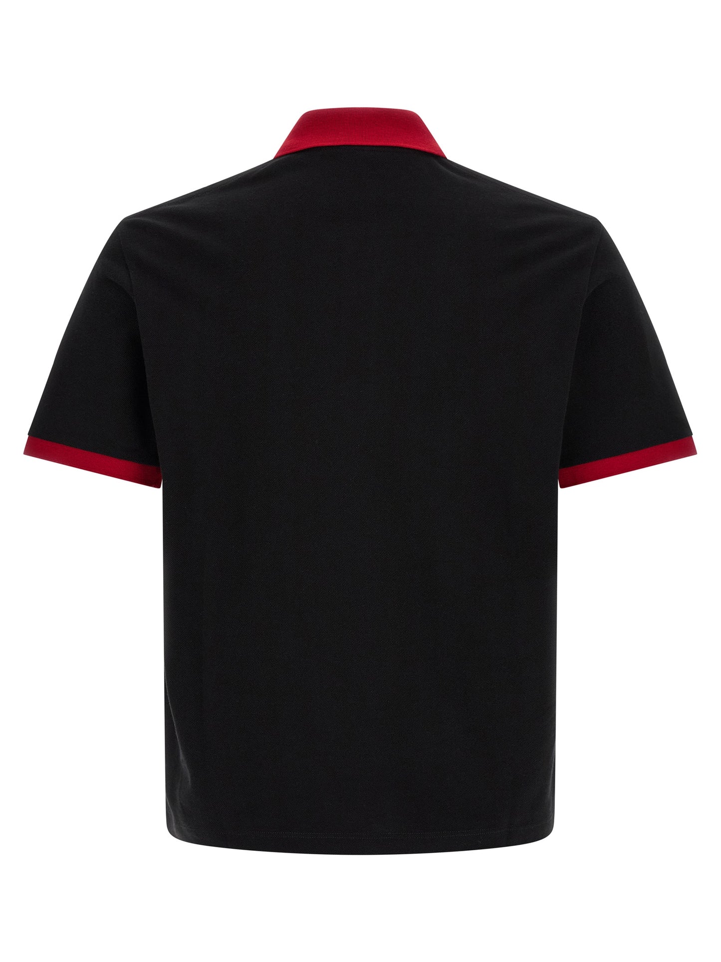 Polo Shirt by Versace for men in cotton black presents a sleek silhouette, featuring a refined and for a sleek finish.