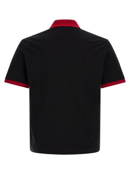 Polo Shirt by Versace for men in cotton black presents a sleek silhouette, featuring a refined and for a sleek finish.