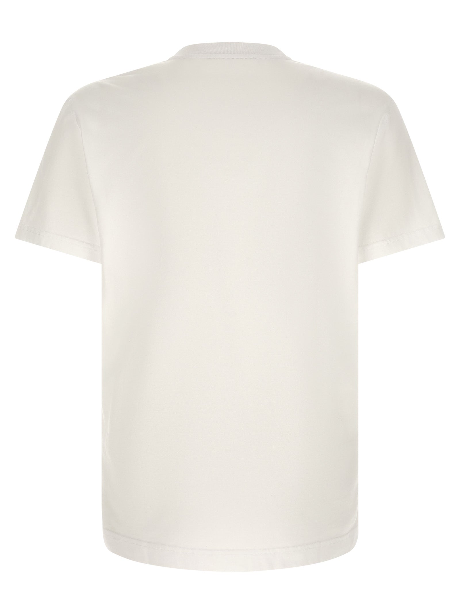 T-Shirt by Dolce & Gabbana for men in cotton white showcases a fashionable silhouette, elegantly detailed with a fashionable and round neckline for a sophisticated, high-fashion look.