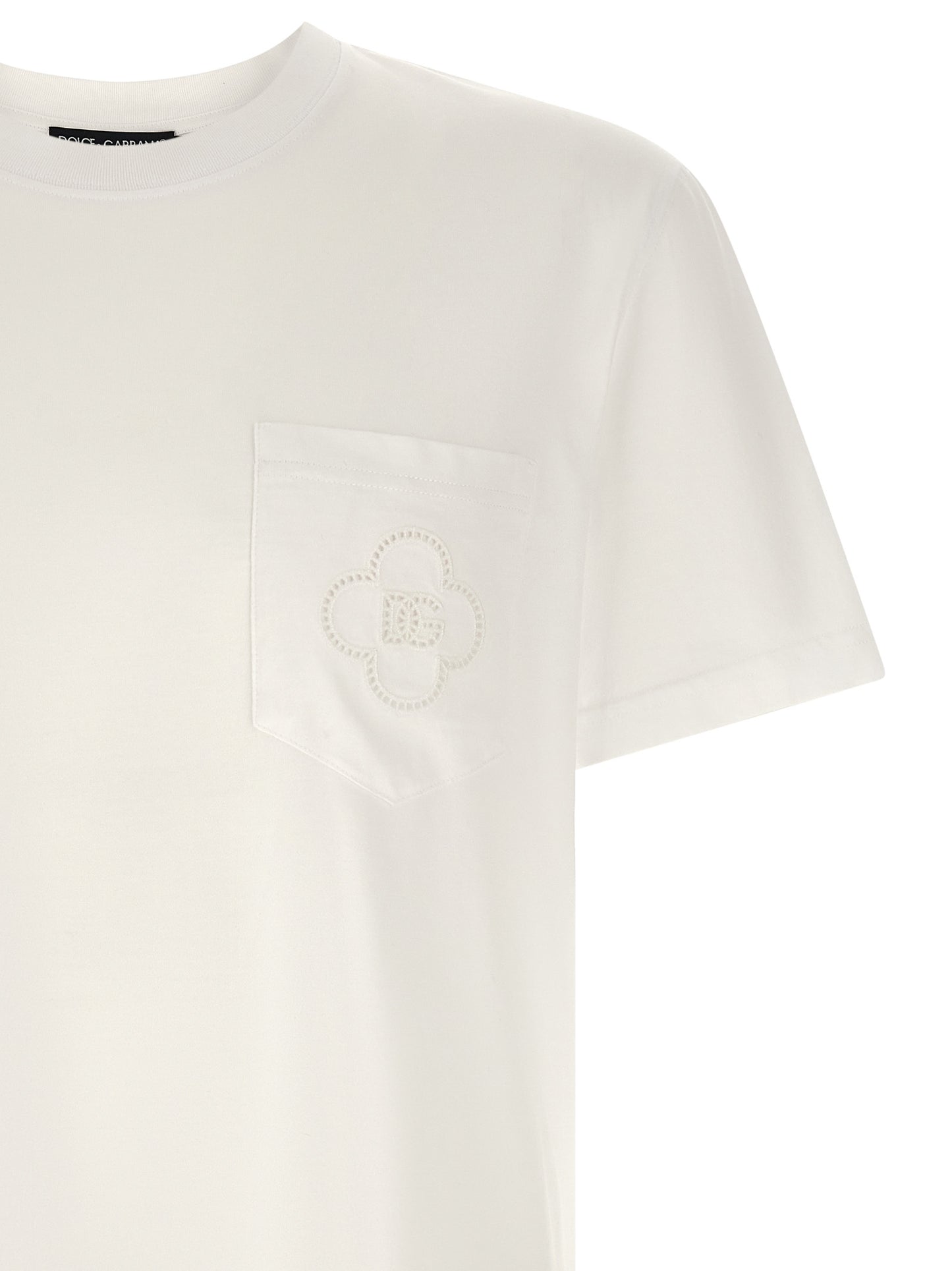 T-Shirt by Dolce & Gabbana for men in cotton white features an edgy silhouette, meticulously detailed with a sophisticated and round neckline for a truly edgy finish.