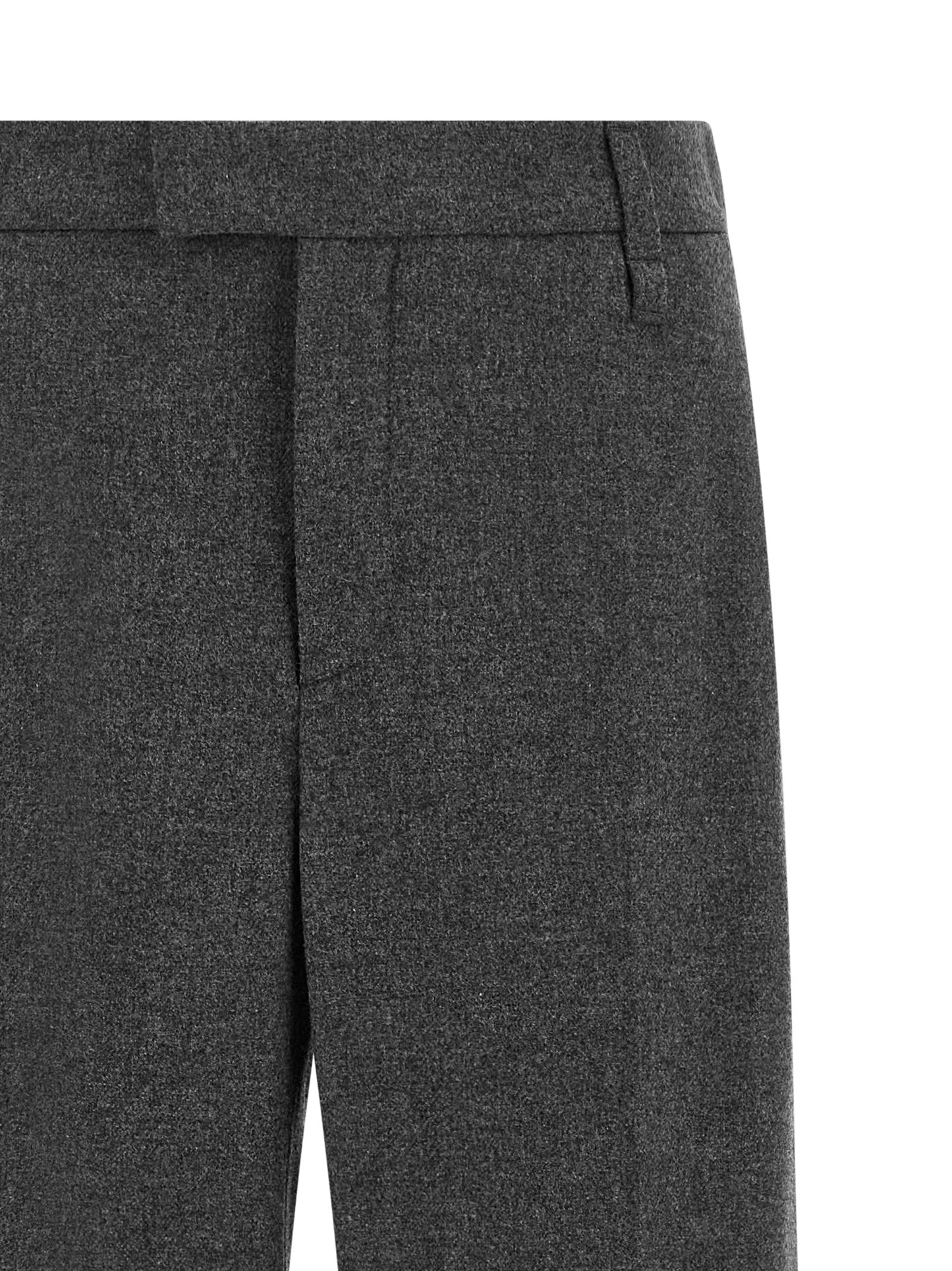 Trousers by Brunello Cucinelli for women in cashmere virgin wool gray & signature presents a smart silhouette, meticulously detailed with a smart straight-leg & wide, a smart long, and a smart mid rise.