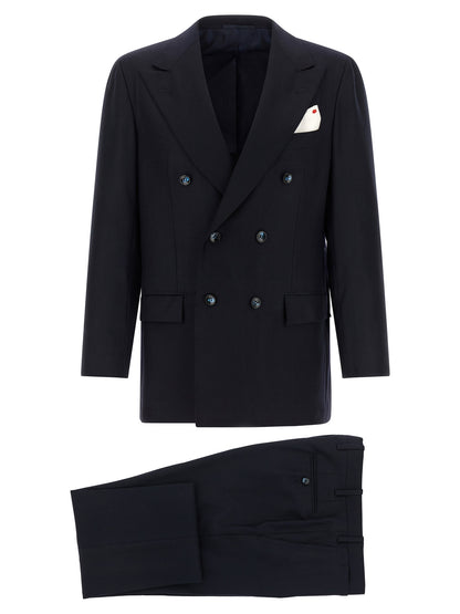 This Pant Suit by Kiton for men in virgin cashmere wool & linen blue presents a discerning silhouette, featuring a sophisticated square neckline and a discerning straight-leg for a refined and polished look.