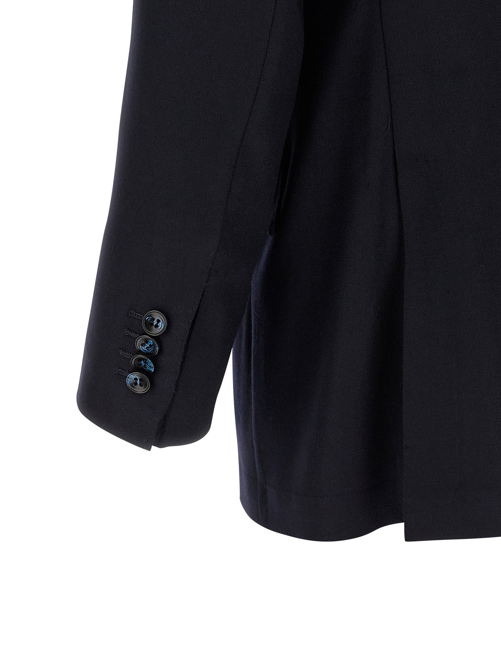 Pant Suit by Kiton for men in virgin cashmere wool & linen blue presents a nuanced silhouette, showcasing a nuanced square neckline and nuanced straight-leg for an elevated aesthetic.