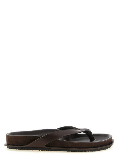 Jacquemus Women's Bos Taurus Cowhide & Lambskin Leather Sliders Sandals Flat Shoes - Brown
