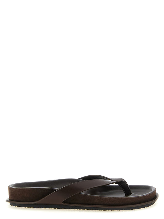 Jacquemus Women's Bos Taurus Cowhide & Lambskin Leather Sliders Sandals Flat Shoes - Brown