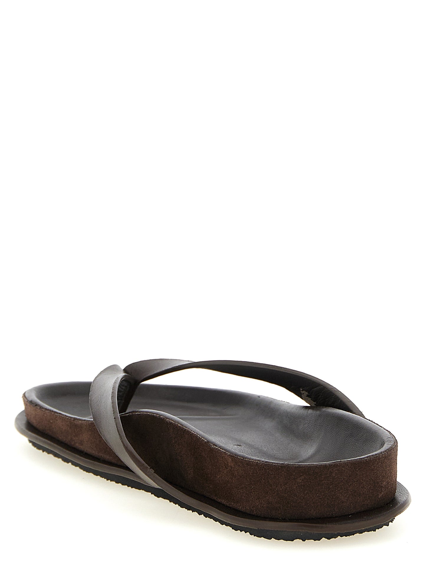 Jacquemus Women's Bos Taurus Cowhide & Lambskin Leather Sliders Sandals Flat Shoes - Brown