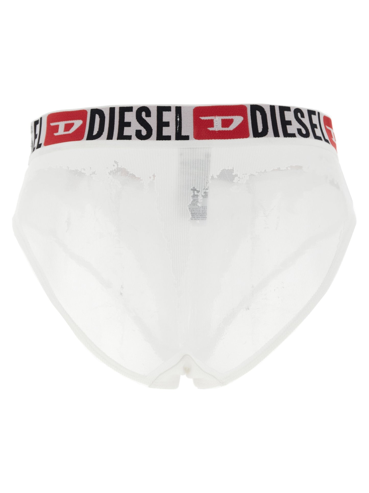 Underpants Briefs by Diesel for women in stretch polyester cotton transparent, white & jacquard features an bespeak silhouette, showcasing the sophisticated Women's Stretch Polyester Cotton Underpants Briefs design with an bespeak finish.