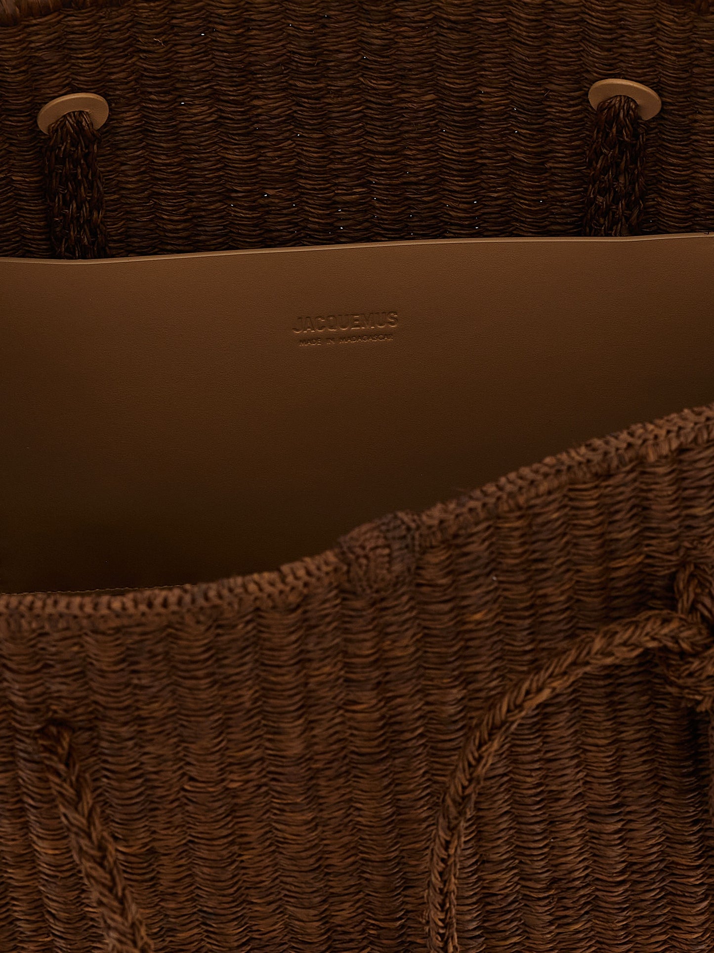 Mini Shopper Tote Basket Bag by Jacquemus for women in raffia polyester polyurethane python leather brown, camel & signature features an sumptuous Turismo Raffia Polyester Polyurethane Python Leather Mini Shopper Tote Basket Bag design with a secure zipper, magnetic & open-top, ample , and versatile handle for an sumptuous finish.