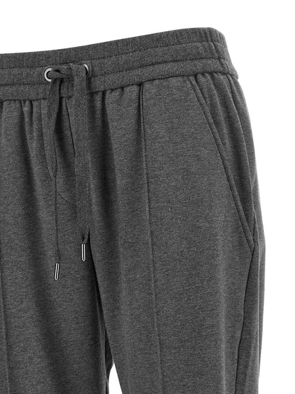 Joggers by Brunello Cucinelli for women in stretch cotton gray features a refined silhouette with a refined flared & relaxed-fit, defined by a high rise and a refined long for a refined finish.
