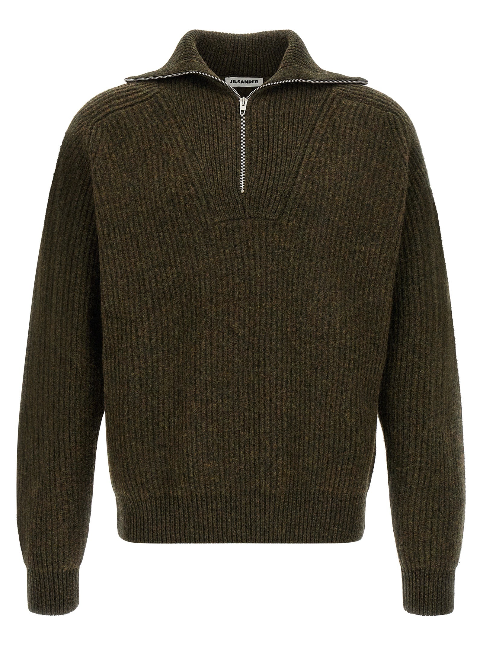 Cardigan by Jil Sander for men in wool bicolour & green features an impeccable silhouette, showcasing a sophisticated turtle neckline and detail for a truly impeccable finish.
