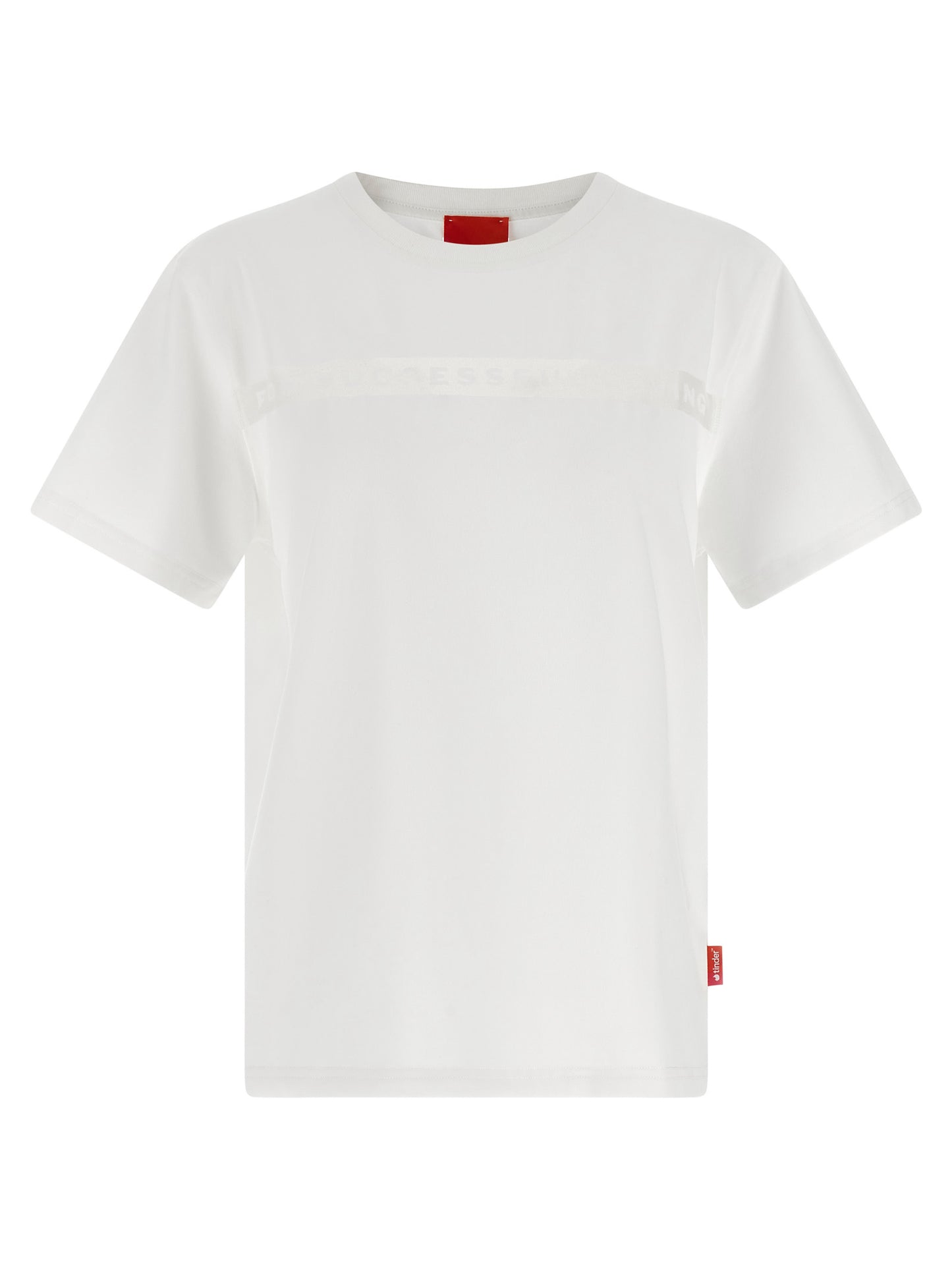 Activewear T-Shirt by Diesel for women in stretch polyester cotton transparent & white features a versatile silhouette, showcasing a versatile crew neckline and short-sleeve detailed with high-performance for a premium look.