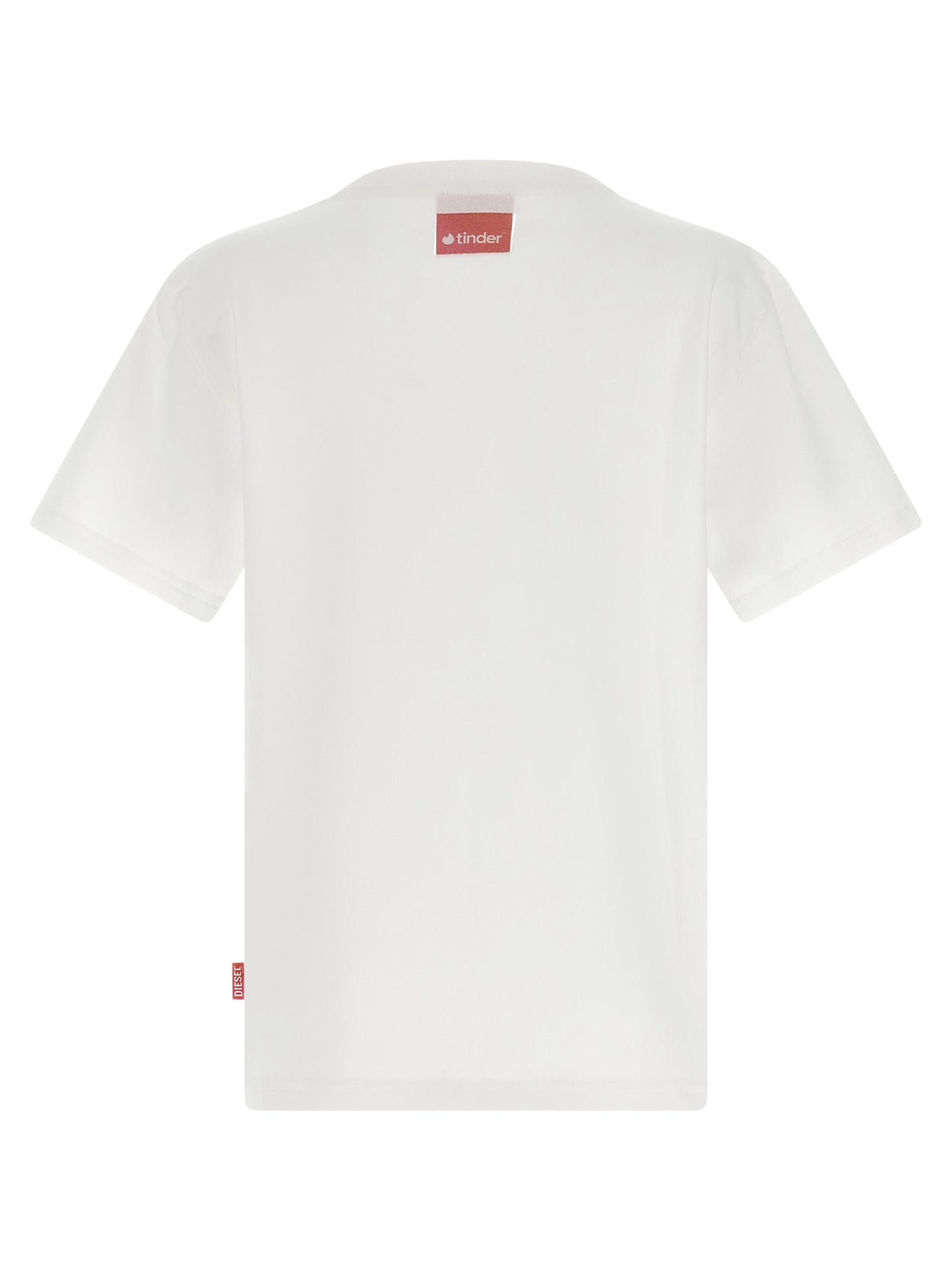 Activewear T-Shirt by Diesel for women in stretch polyester cotton transparent & white features a dynamic silhouette with and crew neckline enhanced by functional .