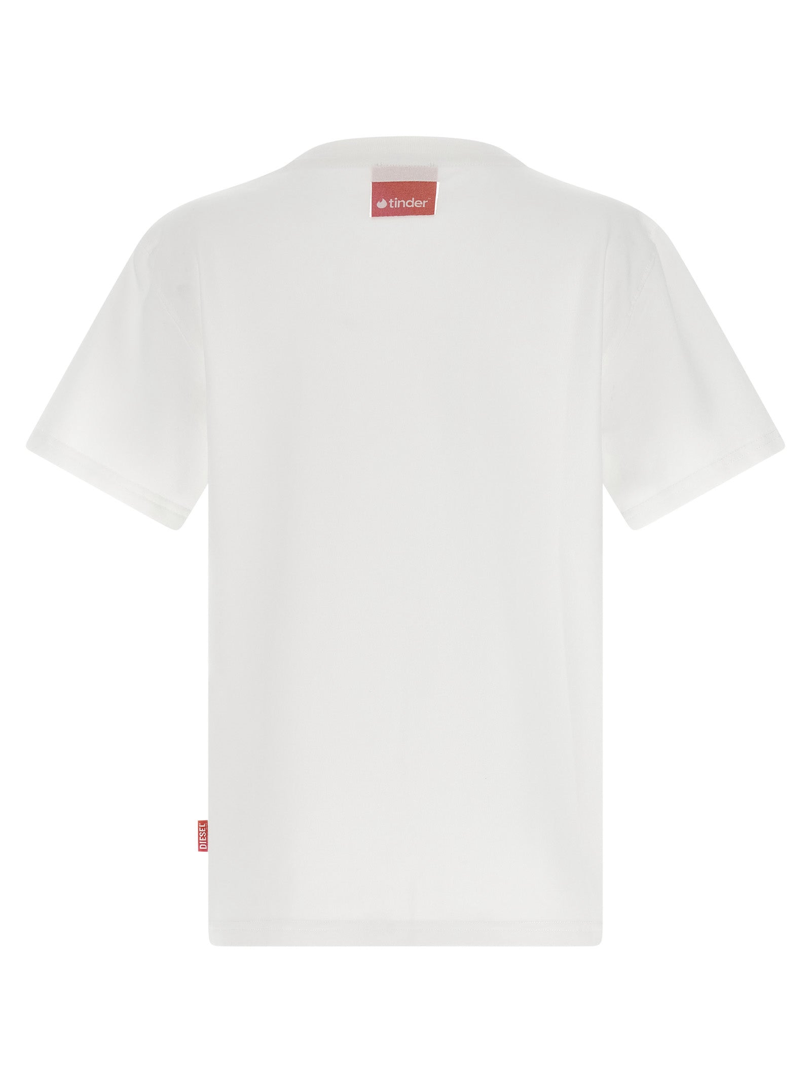Activewear T-Shirt by Diesel for women in stretch polyester cotton transparent & white features a dynamic silhouette with and crew neckline enhanced by functional .