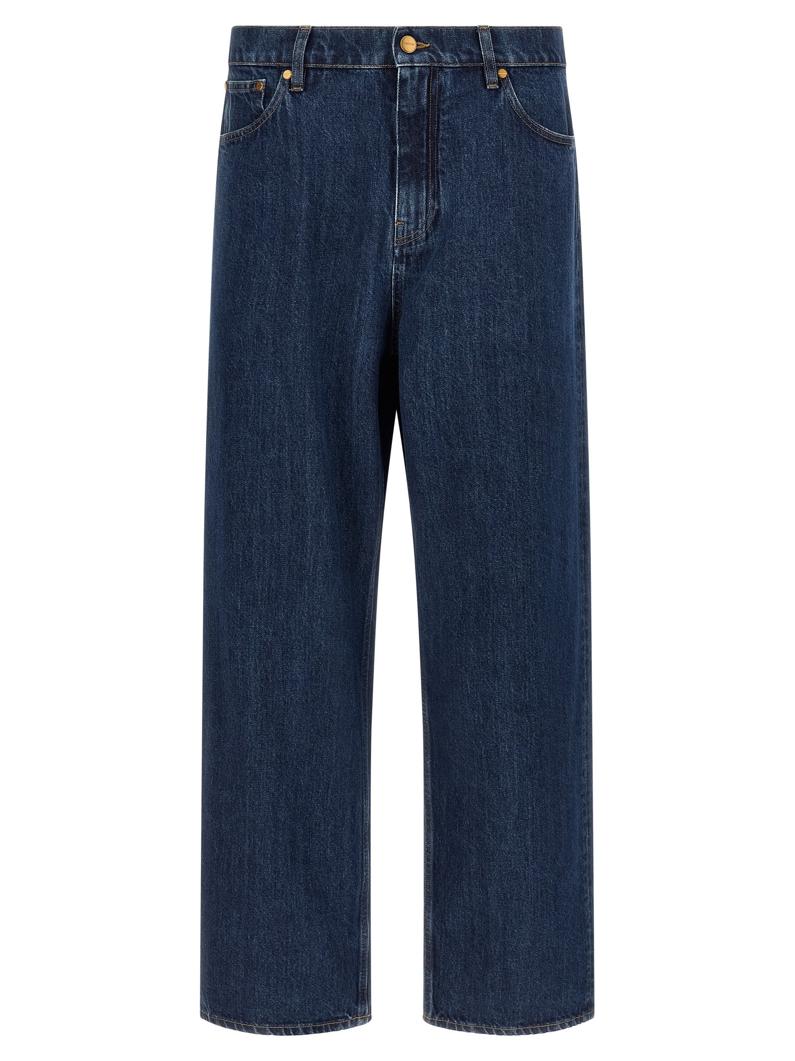 Jeans by Jil Sander for men in denim cotton blue & signature features a refined silhouette with a refined straight-leg & wide, defined by a mid rise and a refined long for a refined finish.