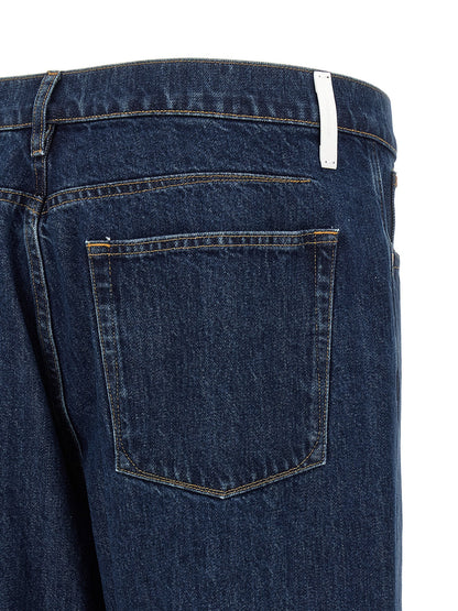 Jeans by Jil Sander for men in denim cotton blue & signature presents a refined pantology silhouette, artfully defined by a refined pantology straight-leg & wide, long, and a sophisticated mid rise.