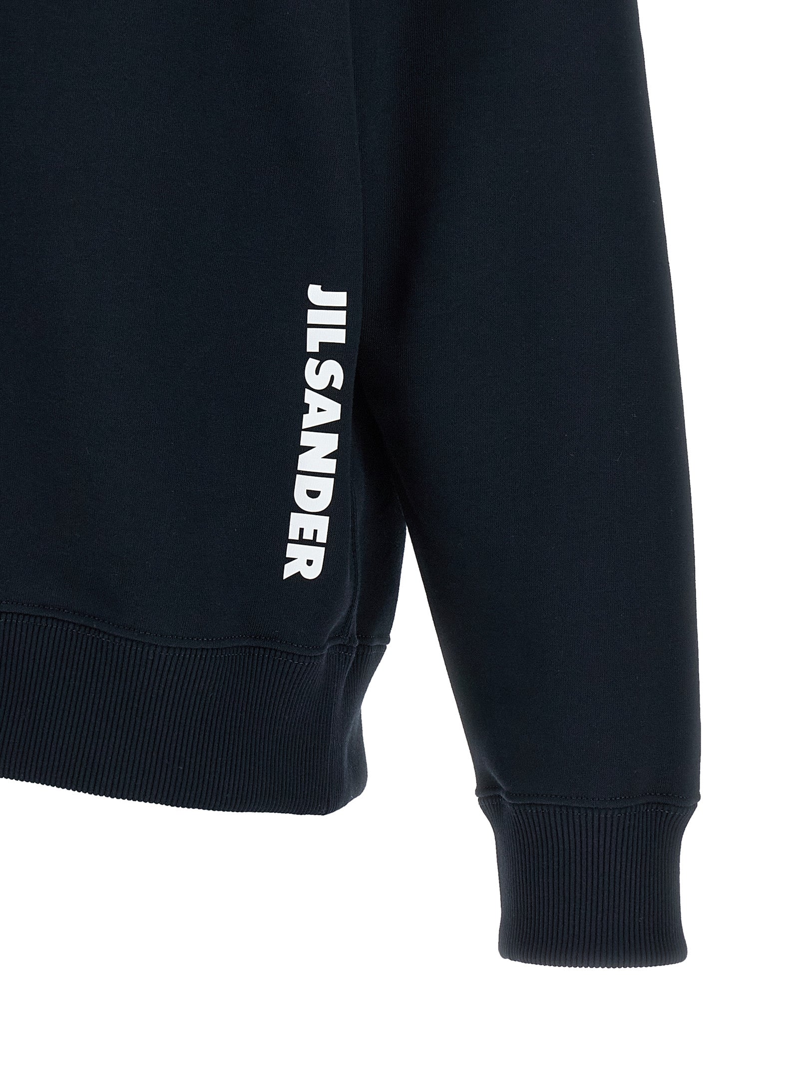 Sweatshirt Hoodie by Jil Sander for women in cotton blue showcases a city-ready silhouette, artfully detailed with a signature and for a city-ready finish.