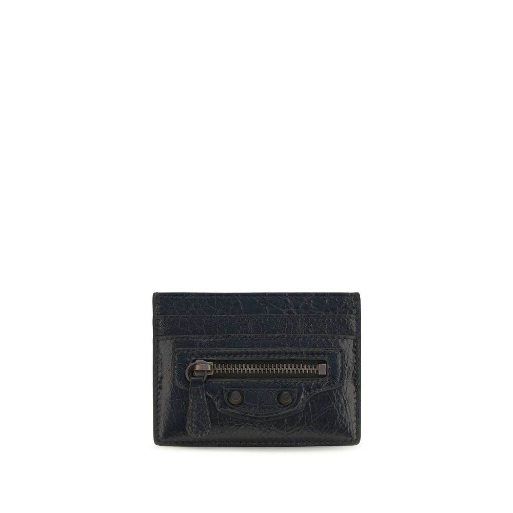 Cardholder Wallet by Balenciaga for women in bos taurus suede calf leather black showcases a enchanting silhouette, artfully detailed with the signature style of the Le City Bos Taurus Suede Calf Leather Cardholder Wallet and functional card-organization compact-design.