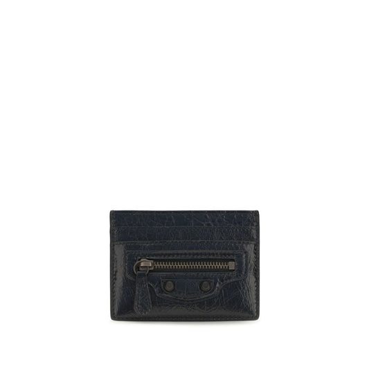 Cardholder Wallet by Balenciaga for women in bos taurus suede calf leather black showcases a enchanting silhouette, artfully detailed with the signature style of the Le City Bos Taurus Suede Calf Leather Cardholder Wallet and functional card-organization compact-design.