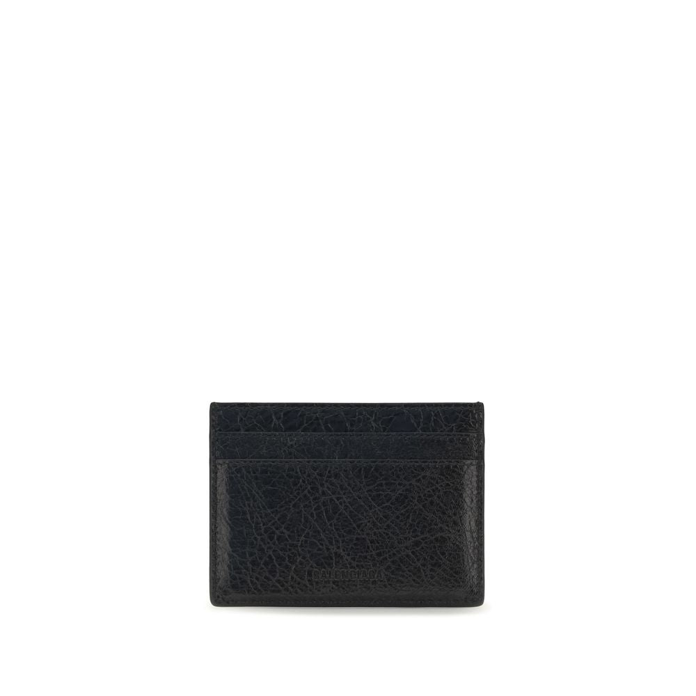 Cardholder Wallet by Balenciaga for women in bos taurus suede calf leather black presents a streamlined silhouette, showcasing the sophisticated design of the Le City Bos Taurus Suede Calf Leather Cardholder Wallet collection with functional card-organization compact-design.
