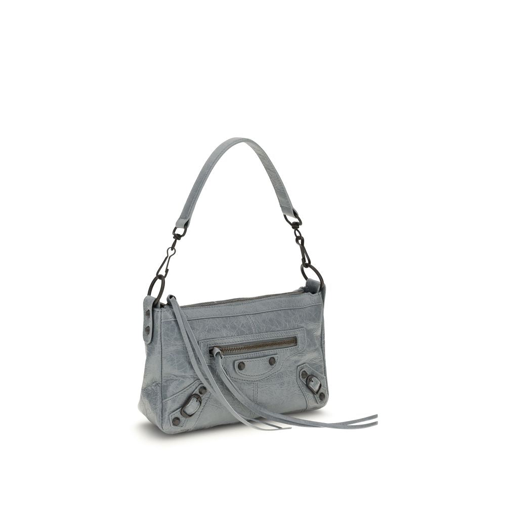 Mini Crossbody Handbag by Balenciaga for women in zamak cotton canvas calf & lambskin leather black, gray & signature features a refined silhouette, showcasing a secure zipper, organized , and versatile crossbody-strap, shoulder-strap, handle & adjustable-strap for a refined finish.