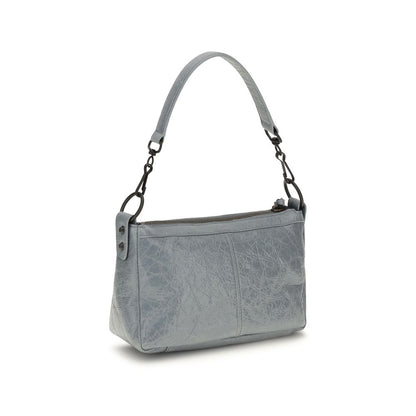 Mini Crossbody Handbag by Balenciaga for women in zamak cotton canvas calf & lambskin leather black, gray & signature presents a ornamental silhouette, showcasing a secure zipper, ample , and versatile crossbody-strap, shoulder-strap, handle & adjustable-strap for a ornamental finish.