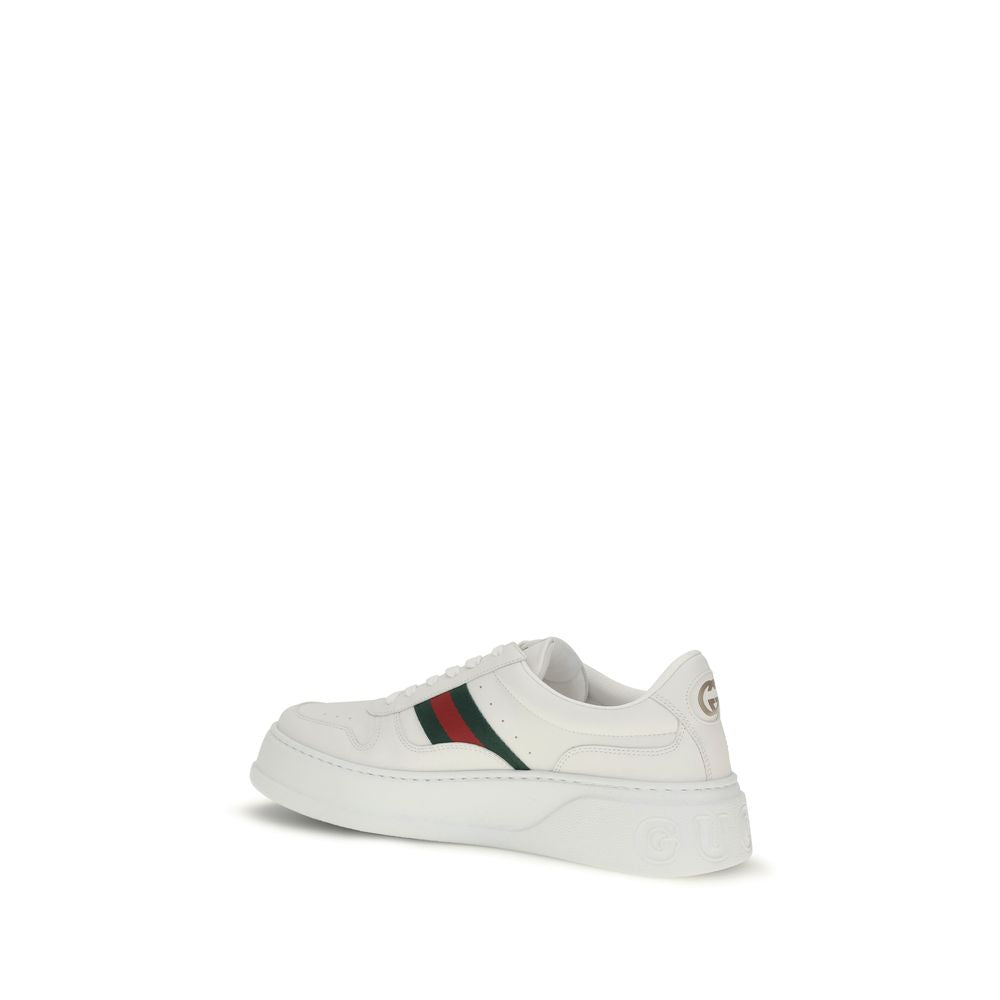 Sneakers by Gucci for men in bos taurus calf leather white presents a on trend silhouette from the Men's Chunky Bos Taurus Calf Leather Sneakers collection, showcasing a on trend chunky style for an elevated aesthetic.