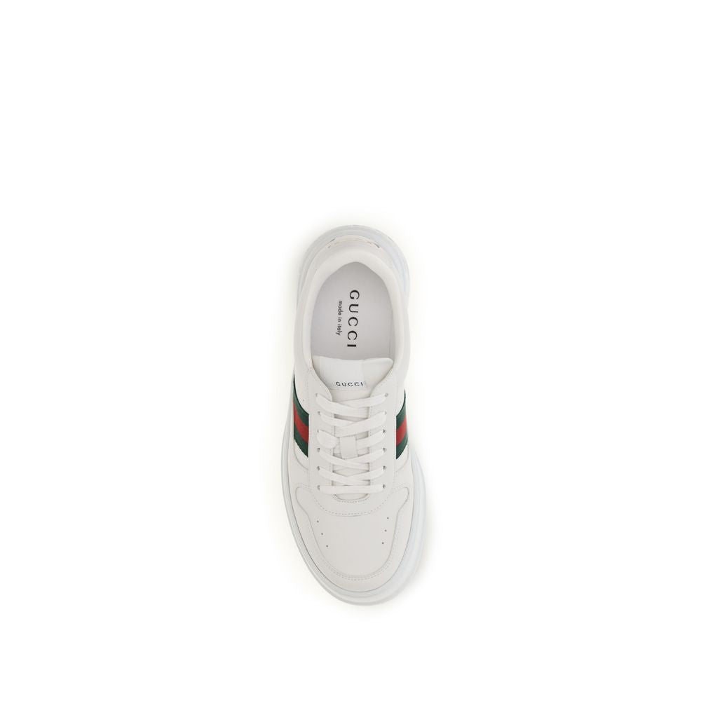 Sneakers by Gucci for men in bos taurus calf leather white presents a on trend silhouette from the Men's Chunky Bos Taurus Calf Leather Sneakers collection, showcasing a on trend chunky style for an elevated aesthetic.