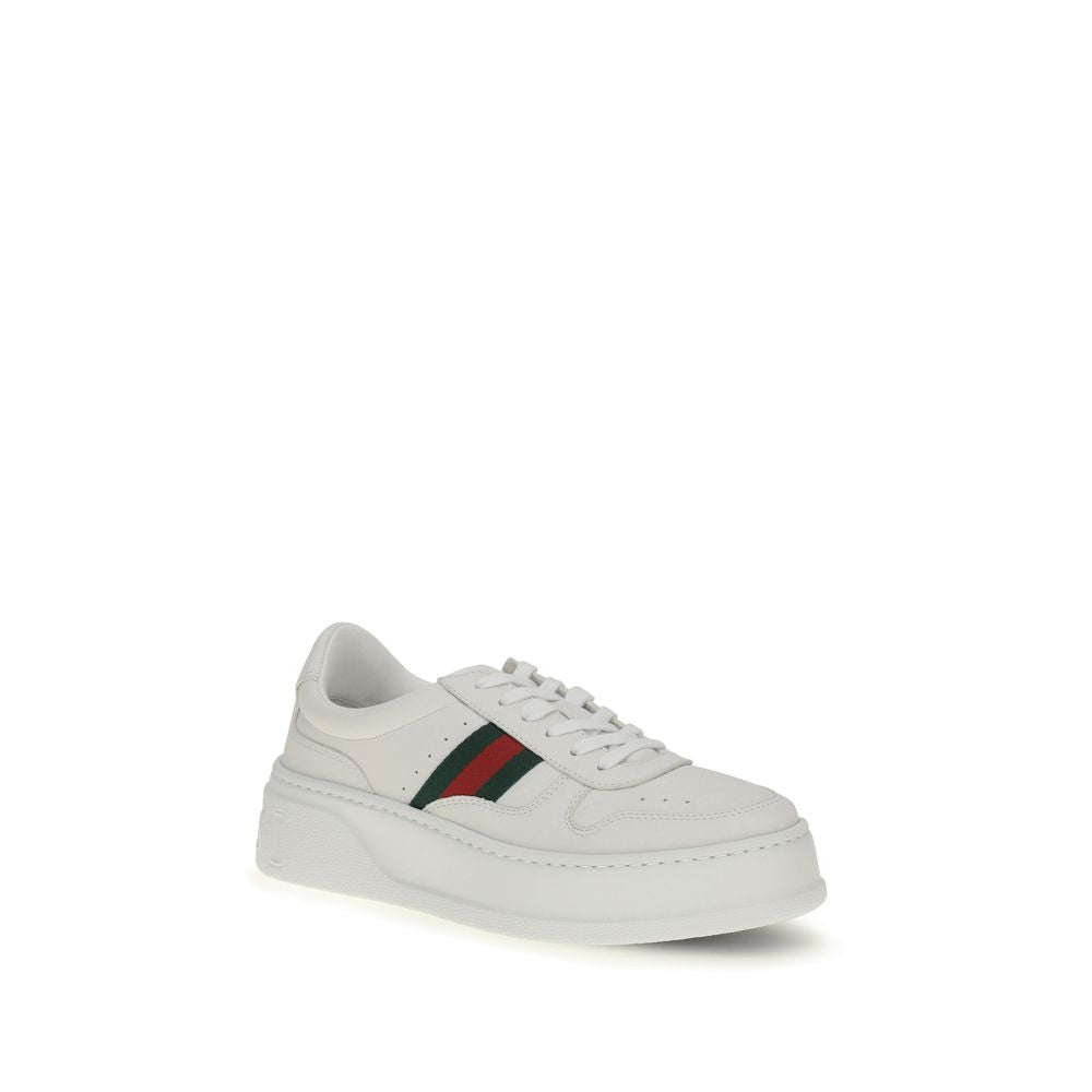 Sneakers by Gucci for women in bos taurus calf leather white features a chic design, perfectly showcasing the chic chunky style of this Women's Chunky Bos Taurus Calf Leather Sneakers.