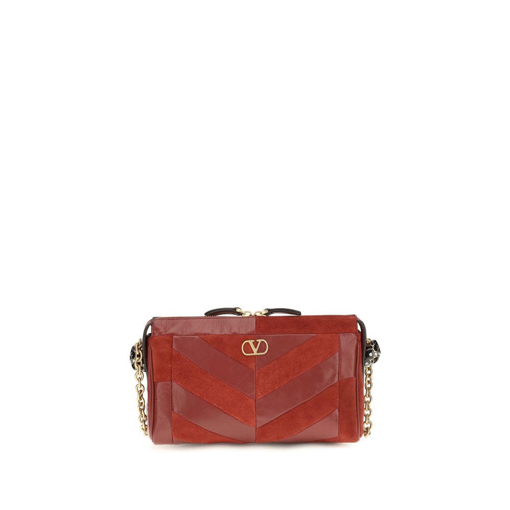 Shoulder Bag by Valentino Garavani for women in bio-acetate enamel & bos taurus calf leather gold, multicolor, patterned, chevron & signature features a enviable silhouette, showcasing a secure zipper, ample single-compartment, and enviable shoulder-strap & adjustable-strap for a enviable finish.