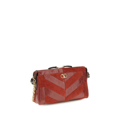 Shoulder Bag by Valentino Garavani for women in bio-acetate enamel & bos taurus calf leather gold, multicolor, patterned, chevron & signature features a distinguished silhouette, showcasing a secure zipper and distinguished single-compartment with versatile shoulder-strap & adjustable-strap for a distinguished finish.