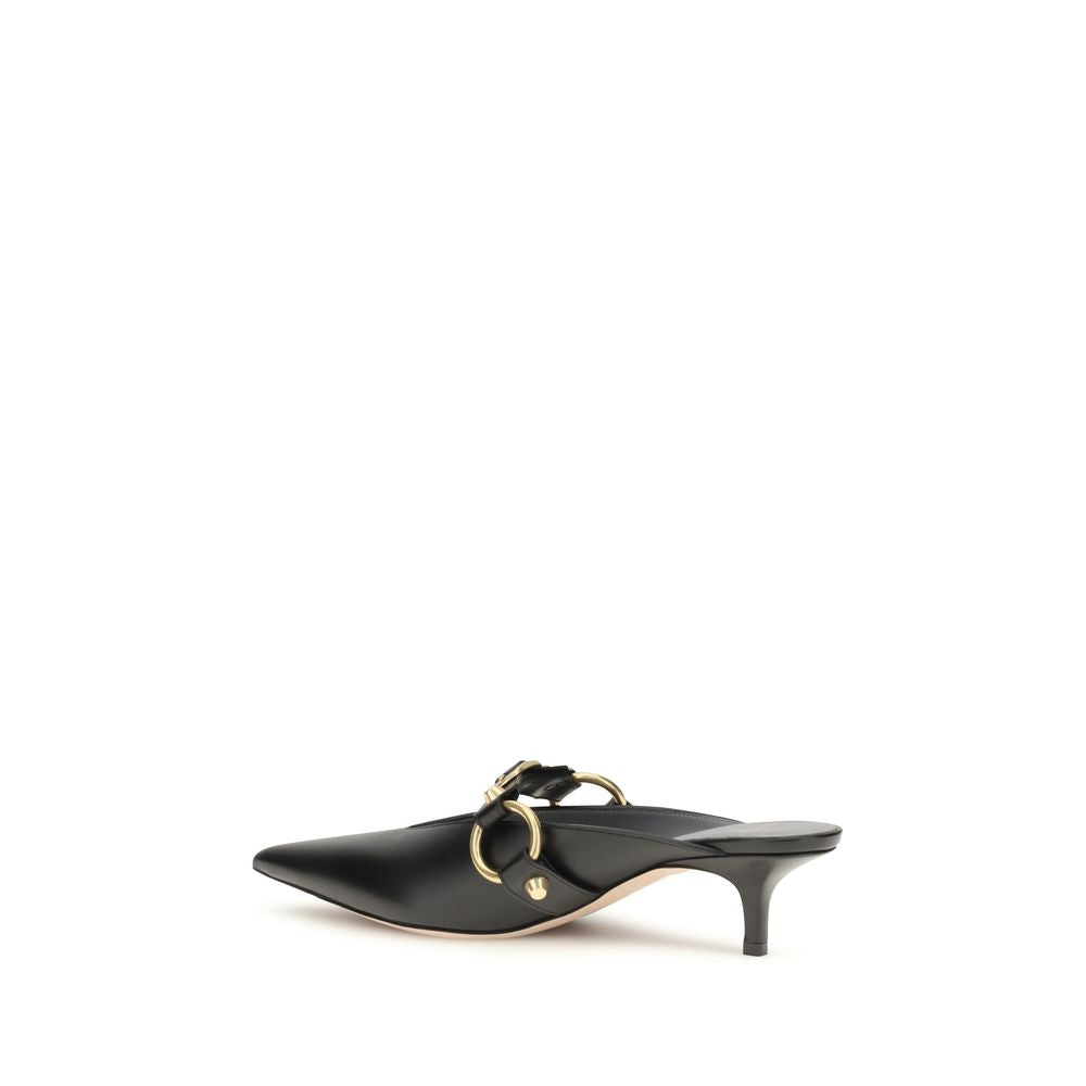 Mules Flat Shoes by Balenciaga for women in bos taurus calf leather black & gold presents a impeccable silhouette as City Women's Bos Taurus Calf Leather Mules Flat Shoes, artfully designed with a and a impeccable pointed toe style for a refined, upscale finish.