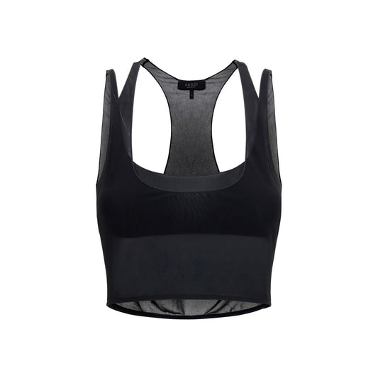 Bra by Gucci for women in viscose black features a discreet silhouette, showcasing the discreet design and fit of this Women's Viscose Bra.