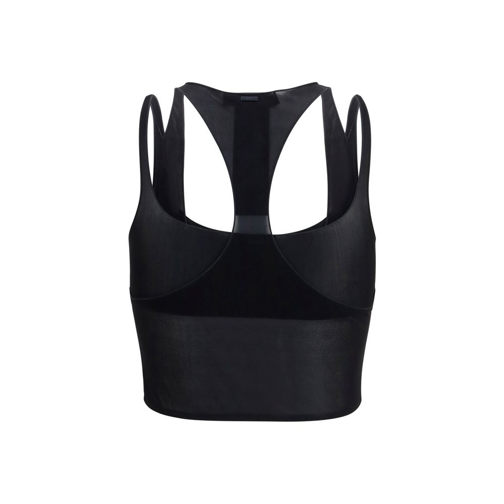 Bra by Gucci for women in viscose black features a sultry design from the Women's Viscose Bra collection, offering a sultry fit and sophisticated support for an elegant silhouette.