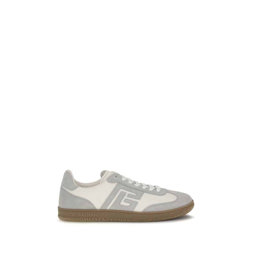 Athletic Sneakers Balmain men bos taurus suede calfskin leather white featuring a avant-garde Men's Athletic Bos Taurus Suede Calfskin Leather Sneakers design with a avant-garde athletic style for a refined finish.