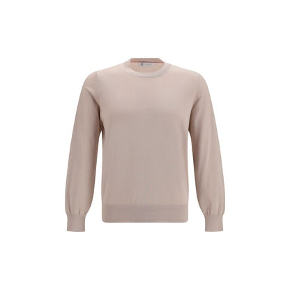 Sweatshirt by Brunello Cucinelli for men in cotton beige & natural presents a smart casual silhouette, featuring a smart casual round neckline and for a sophisticated look.